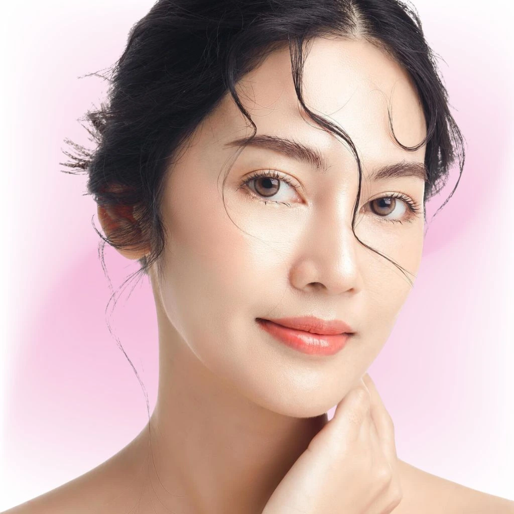 night cream model female face