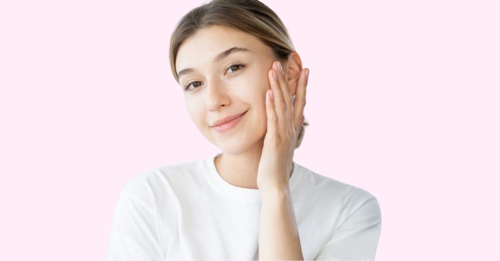 model showing face skin