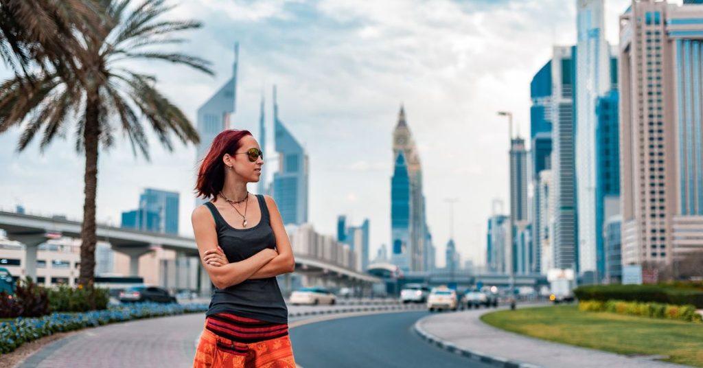 Model on walk in UAE