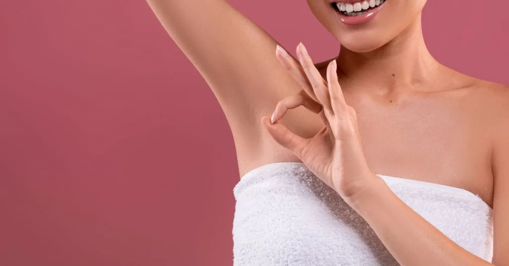 Model with clean and white under arms